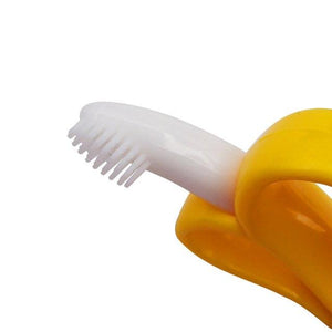 Baby Silicone Training Toothbrush BPA Free Banana Shape Safe Toddle Teether Chew Toys Teething Ring Gift For Infant Baby Chewing